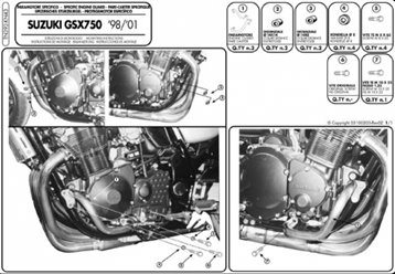 Gmole silnika SUZUKI GSX 750 98-02, GSF 600 BANDIT / S 96-04 (TN392) CZARNE KAPPA