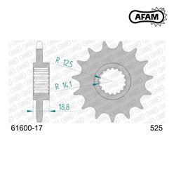Zębatka przednia 17 BMW F 650/700/800 GS ŁAŃC. 525 AFAM | 61600-17