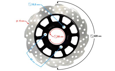 Tarcza hamulcowa tylna do skutera Barton B-Max Skuter 152QMI GY6 125cm3