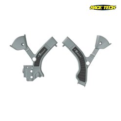 Osłony ramy (komplet) Bi-material Super Grip Triumph TF 250 X/450 RC Szary/Czarny Racetech | PRTTRIGRNR0
