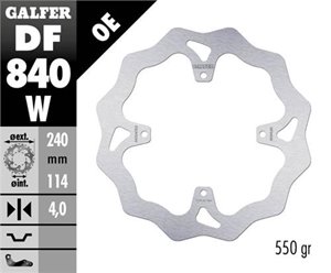 GALFER TARCZA HAMULCOWA TYŁ TM RACING MX 125-530 15-21, EN 125-530 2015-21, SMR 450/530/660 2015- (240X114X4MM) (4X6,25MM) WAVE
