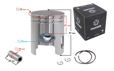 Tłok SKUTER 50 2T Średnica sworznia:10 Skuter 2T