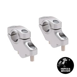 Podwyższenie kierownicy z przesunięciem 30 mm w górę, 21 mm w tył, srebrne do Suzuki DL 1000 V-Strom 2002-2007 Hepco & Becker | 42403520 00 09