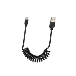 Kabel USB Typu C sprężynowy 100cm czarny Lampa | 38702