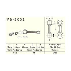 Korbowód Honda CR 250, Gas Gas New EC 250/300 Gas Gas Engine VESRAH | VA-5001