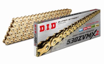 Łańcuch napędowy 530ZVMX2G&G 114 ogniw X-RING otwarty z zakuwką złoty DID | 530ZVMX2GG-114