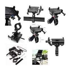Uchwyt motocyklowy na telefon z ładowarką R10 metal USB QC Biketec | BT169