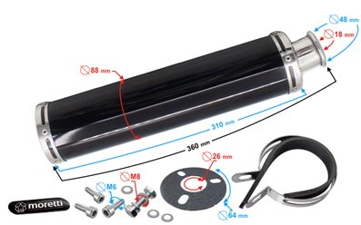 TŁUMIK TUNNINGOWY UNIWERSALNY ALUMINIUM03 (kolor: czarny)