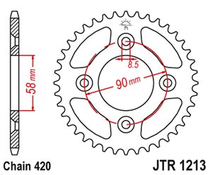 ZĘBATKA TYLNA 4463 37 HONDA CRF 50 '04-20'; XR 50 '00-04' (446337JT) (ŁAŃC.420)