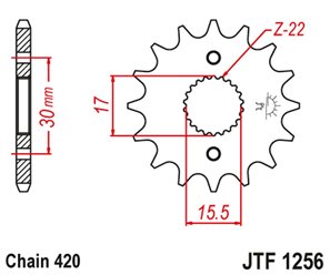 ZĘBATKA PRZEDNIA 332 13 HONDA CRF 50F '04-'12, XR 50 '00-'03 (33213JT) (ŁAŃC. 420)