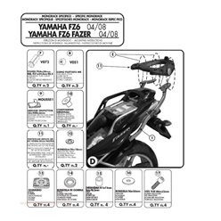 Stelaż kufra centralnego Yamaha FZ6 Fazer bez płyty Kappa | KZ351