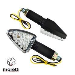 Kierunkowskazy uniwersalne, ledowe (13+2 diod) czarne, (E-mark)