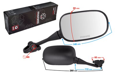 Lusterka oba gwinty prawe do motocykla na owiewkę z homologacjąą