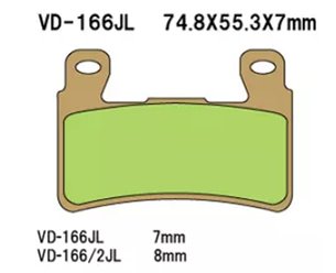 Klocki hamulcowe KH265/KH296 SPIEK METALICZNY ZŁOTE Honda CBR/VTR Przód (8mm) Vesrah | VD-166/2JL
