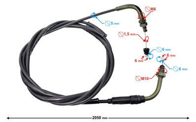 Linka gazu Barton Falcon 125 2 (E4) GY6 (125-150) 152QMI, 157QMJ Skuter