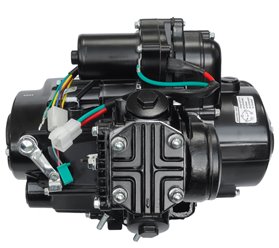Silnik 70cc 4T poziomy z manualną skrzynią biegów do motoroweru, czarny, nowe pokrywy (bez oleju)