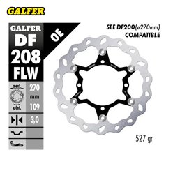 GALFER TARCZA HAMULCOWA PRZÓD KAWASAKI KX 250F 2015-2023; KX 450F 2015-2023 (WAVE FLOATING) (270X109X3MM)