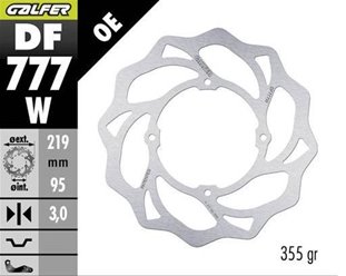 GALFER TARCZA HAMULCOWA PRZÓD KTM SX 85 2007-; XC 105 2007-; SX 150 2015-2018; HUSQVARNA TC 85 2014-2020 (219X95X3MM) WAWE