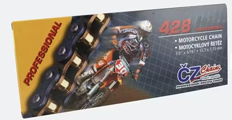 CZ ŁAŃCUCH NAPĘDOWY 428 OR (140 OGNIW) O-RING (STREET MAX 250 CCM) (23,4 KN) + ZAPINKA