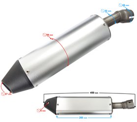 Tłumik Cross 150cc Barton NXT 150 -Kayo, Apollo, Diabolini, Xmotos