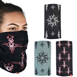 Kołnierz wielofunkcyjny wiatroodporny Comfy Tribal 3 sztuki czarny/szary Oxford | NW122