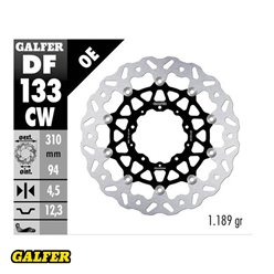 GALFER TARCZA HAMULCOWA PRZÓD HONDA FORZA 750 2021-2023; CB 1000R 2018-2023; NT 1100 2022-2023 (WAVE FLOATING) (310X94X4,5MM)