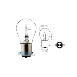 Żarówka BOSMA 12V 15 / 15W BAX15d (1174) OP 10 SZT