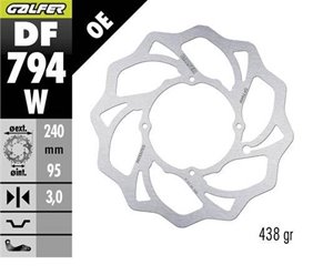 GALFER TARCZA HAMULCOWA PRZÓD KTM SX 85 2021-; HUSQVARNA TC 85 2021-; GAS GAS MC 85 2021- (240X95X3MM) WAWE