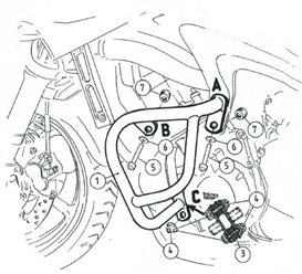 Gmole silnika Yamaha FZ6/Fazer S2 2004 - 2010 Hepco Becker | 501417 00 01