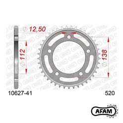 Zębatka tylna 41 Honda CB 500F/X, CBR 500R ŁAŃC. 520 AFAM | 10627-41