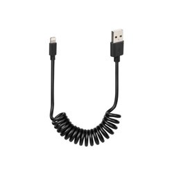 Kabel USB Apple 8 Pin sprężynowy 100cm czarny Lampa | 38701