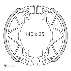 Szczęki hamulcowe Derbi 25/50/125/150, Piaggio 50/125/180, Vespa 50/125 140x25mm BRENTA | BR0300