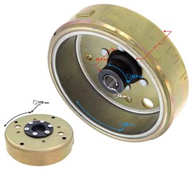 Magneto do skutera 50cc 4T GY6 139QMB, 139QMA Skuter 4T