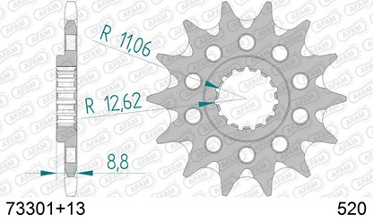 Zębatka przednia 13 SAMOOCZYSZCZAJĄCA KTM SX/EXC ŁAŃC. 520 AFAM | 73301+13