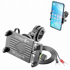 Uchwyt z ładowarką na telefon do kierownicy motocyklowej INTERPHONE Moto Crab Evo USB