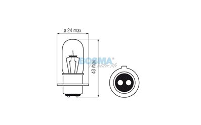 Żarówka BOSMA 12V 15 / 15W PX15D (6449) 10 szt.