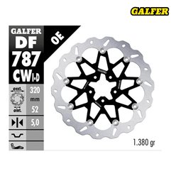 GALFER TARCZA HAMULCOWA PRZÓD KTM 690 DUKE 2012-2016; 890 DUKE 2020-2023; HUSQVARNA 701 SVARTPILEM 2018-2019; VITPILEN 2018-2019 (LAWA) (WAVE FLOATING) (320X52X5MM) | DF787CWI