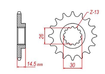Zębatka przednia Honda CR 125 13 (ŁAŃC. 520) MTX Parts | 10-6KS-13