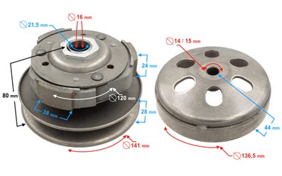 Sprzęgło do skutera Barton Huragan 125