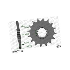 Zębatka przednia 16 Z GUMĄ Yamaha FZ8, MT 09, MT 07, TDM 900, MT10 ŁAŃC. 525 AFAM | 21607NR-16