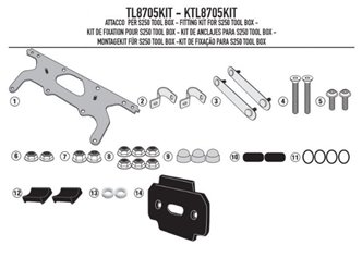 Mocowanie skrzynki narzędziowej Kappa KS250 do stelaża KLR6413, KL8703, KL8705, KLR4125 | KTL8705KIT