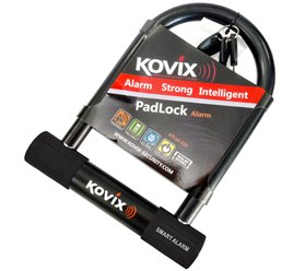 Kłódka U-Lock z alarmem KOVIX KTL16-210 czarna