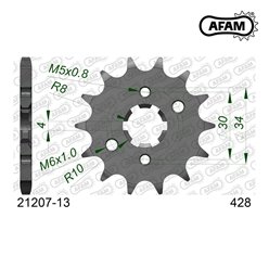 Zębatka przednia 13 Yamaha YBR 125, XT125R/X, TTR125 ŁAŃC. 428 AFAM | 21207-13