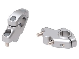 Podwyższenie kierownicy z przesunięciem 30 mm w górę, 21 mm w tył, srebrne do Suzuki DL 1000 V-Strom 2002-2007 Hepco & Becker | 42403520 00 09