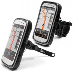 Komplet etui wodoodpornych z uchwytem na kierownicę Extreme® obrotowe 360 + pod lusterko na telefon/smartfon / nawigację moto/rower Biketec | BT155+140