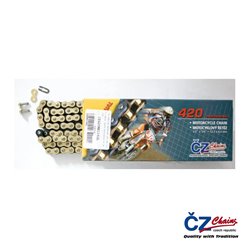 CZ ŁAŃCUCH NAPĘDOWY 420 MX (112 OGNIW) ZŁOTY (MOTOCROSS DO 85 CCM) (22,0 KN) + ZAPINKA | CZ420MX112GL