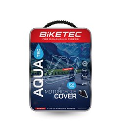 Pokrowiec wodoodporny Aquatec na motocykl z miejscem na kufer centralny czarno/szary rozmiar M Biketec | BT3185