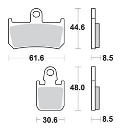 Klocki hamulcowe KH442/4 STREET EXCEL SINTER YAMAHA YZF R1 '07-'14 KOLOR ZŁOTY