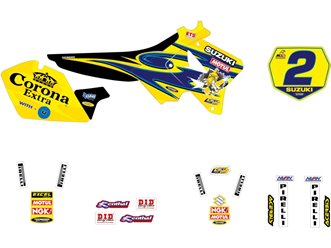 BLACKBIRD KOMPLET NAKLEJEK (OKLEIN) SUZUKI RM 125/250 2001-2025 REPLICA TEAM SUZUKI 2001