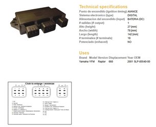 Moduł zapłonu CDI Yamaha YFM 660 Raptor | 10215-01